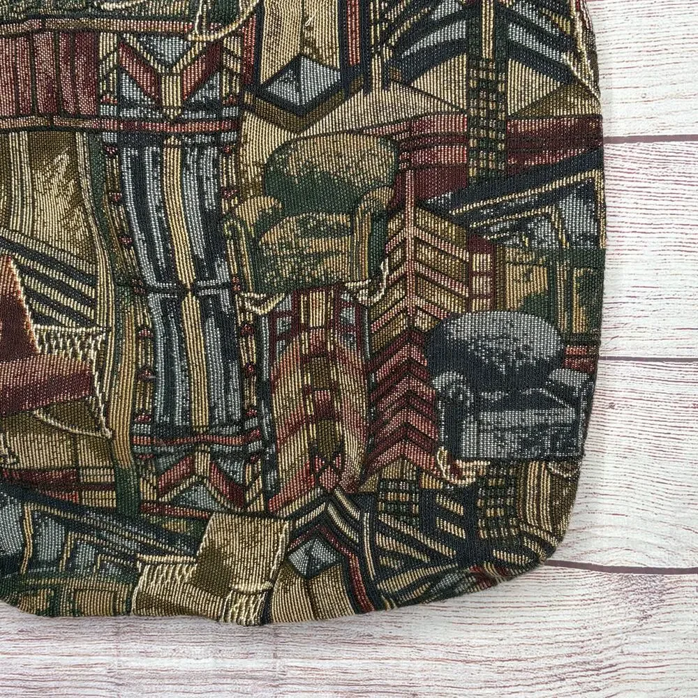 Schweiger Vintage Cozy Library Book Tapestry Brown Gray Tote Bag